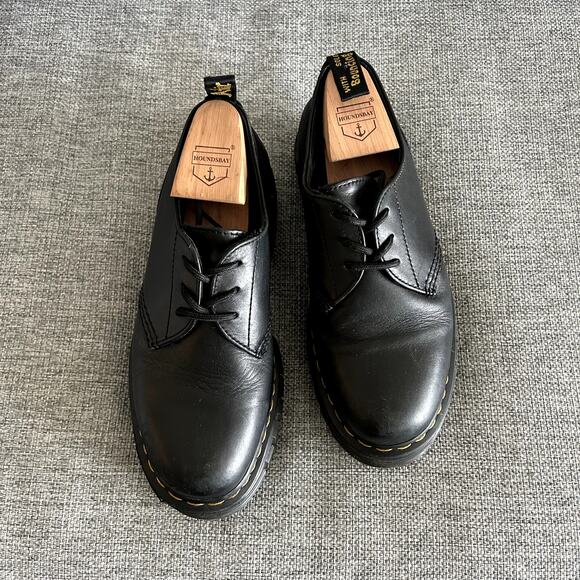 Dr. Martens Audrick 3-Eye Platform Shoes Black Leather UK 7 US 9 Chunky Sole EUC - Picture 4 of 16